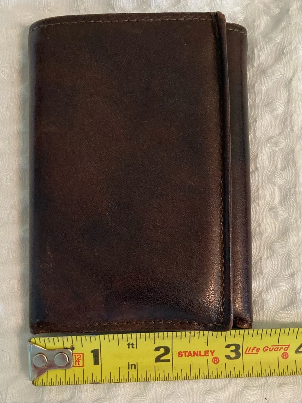VTG ROLFS COWHIDE Brown Leather Tri Fold Wallet with ID Window